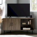 Meuble TV d'angle de 122 cm avec étagères ouvertes, finition bois moderne