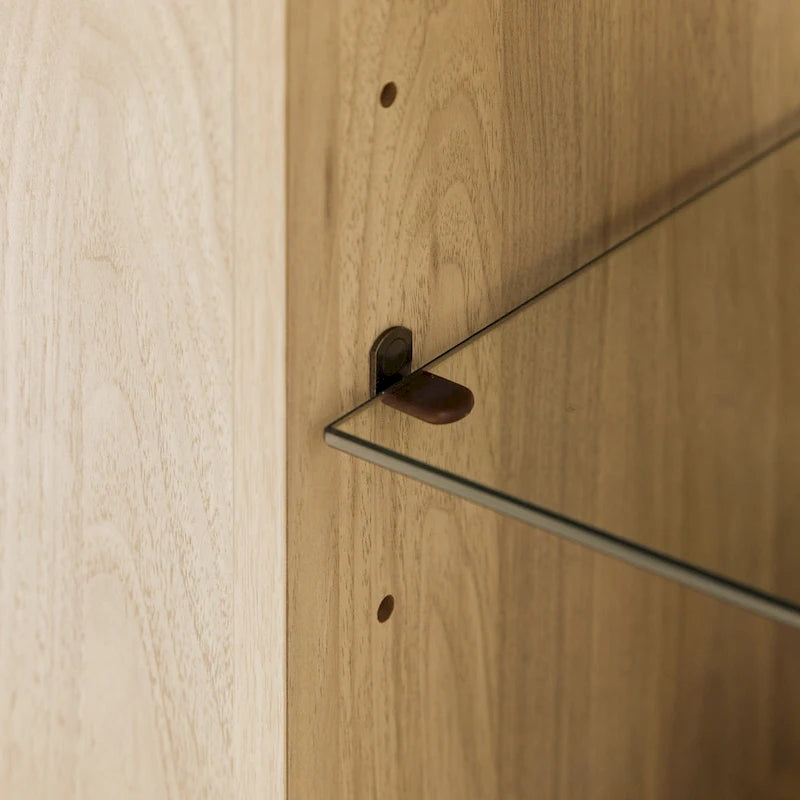 Meuble TV d'angle de 122 cm avec étagères ouvertes, finition bois moderne
