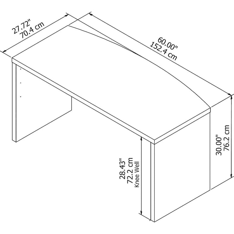 Bureau Echo 60W avec façade arrondie par Bush Business Furniture