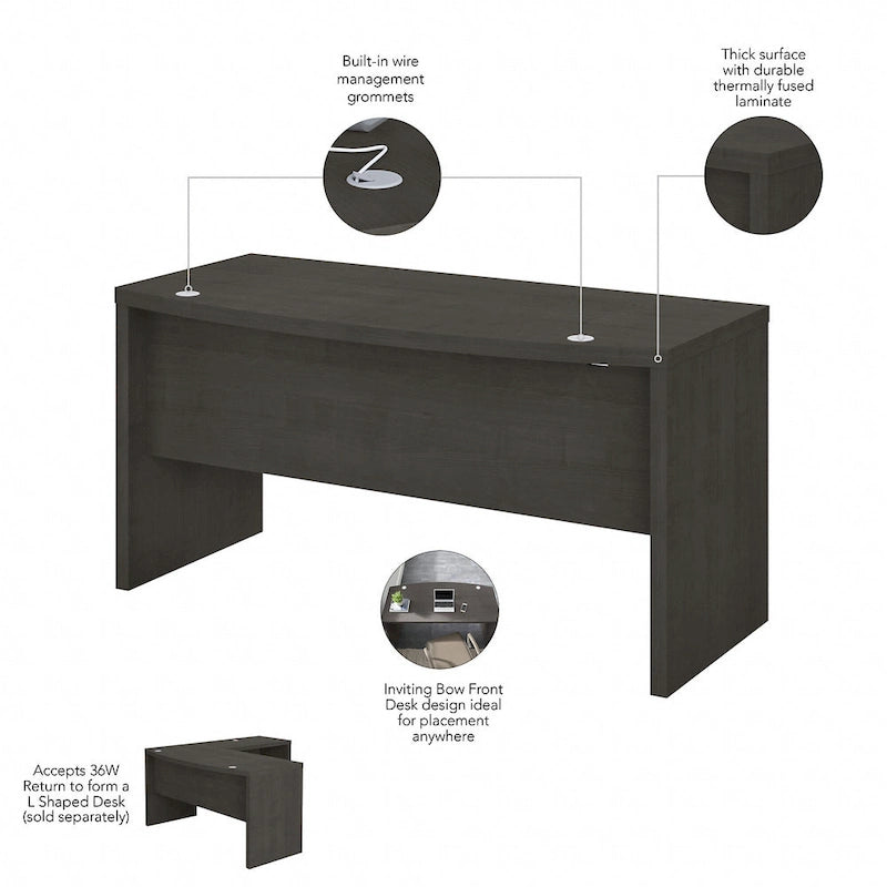 Bureau Echo 60W avec façade arrondie par Bush Business Furniture
