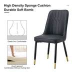 Lot de 4 chaises de salle à manger modernes avec dossier et assise rembourrés en similicuir, pieds en métal, pour salle à manger, salon et chambre à coucher