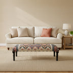 47 Multicolored Southwestern Style Rectangular Bench