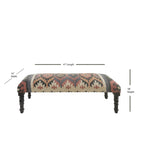 Banc rectangulaire multicolore de style du sud-ouest 47