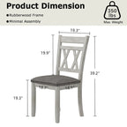 Chaises de salle à manger en bois massif avec assise en tissu de lin, lot de 2/4/6, chaise de cuisine