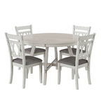 Chaises de salle à manger en bois massif avec assise en tissu de lin, lot de 2/4/6, chaise de cuisine