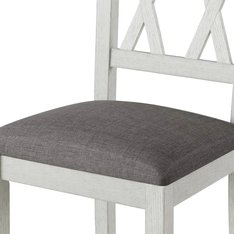 Chaises de salle à manger en bois massif avec assise en tissu de lin, lot de 2/4/6, chaise de cuisine