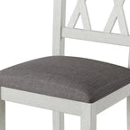Chaises de salle à manger en bois massif avec assise en tissu de lin, lot de 2/4/6, chaise de cuisine