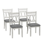 Chaises de salle à manger en bois massif avec assise en tissu de lin, lot de 2/4/6, chaise de cuisine