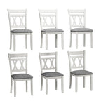 Chaises de salle à manger en bois massif avec assise en tissu de lin, lot de 2/4/6, chaise de cuisine