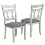 Chaises de salle à manger en bois massif avec assise en tissu de lin, lot de 2/4/6, chaise de cuisine