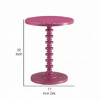 Table d'appoint ronde Toni avec piédestal tourné, en bois violet de 56 cm