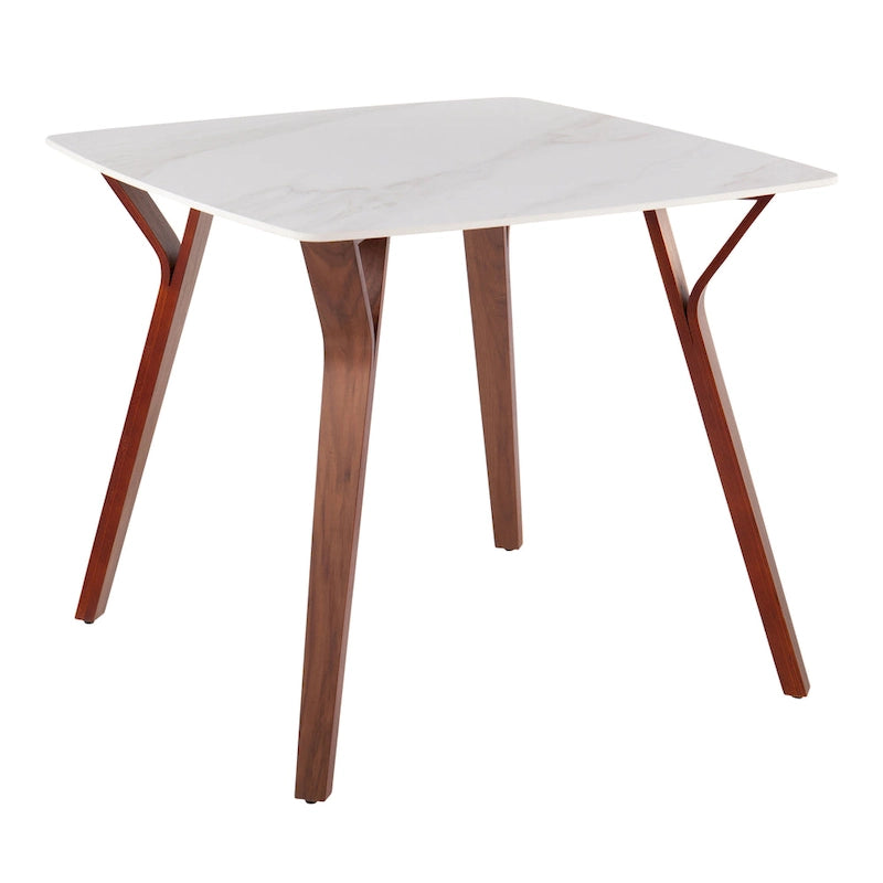 Table à manger avec plateau en marbre texturé, style moderne, cuisine et salle à manger