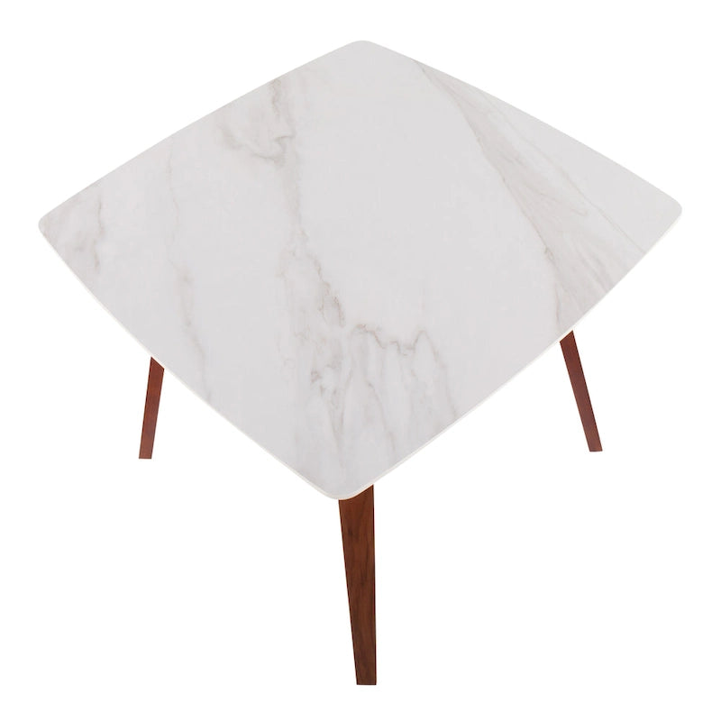 Table à manger avec plateau en marbre texturé, style moderne, cuisine et salle à manger
