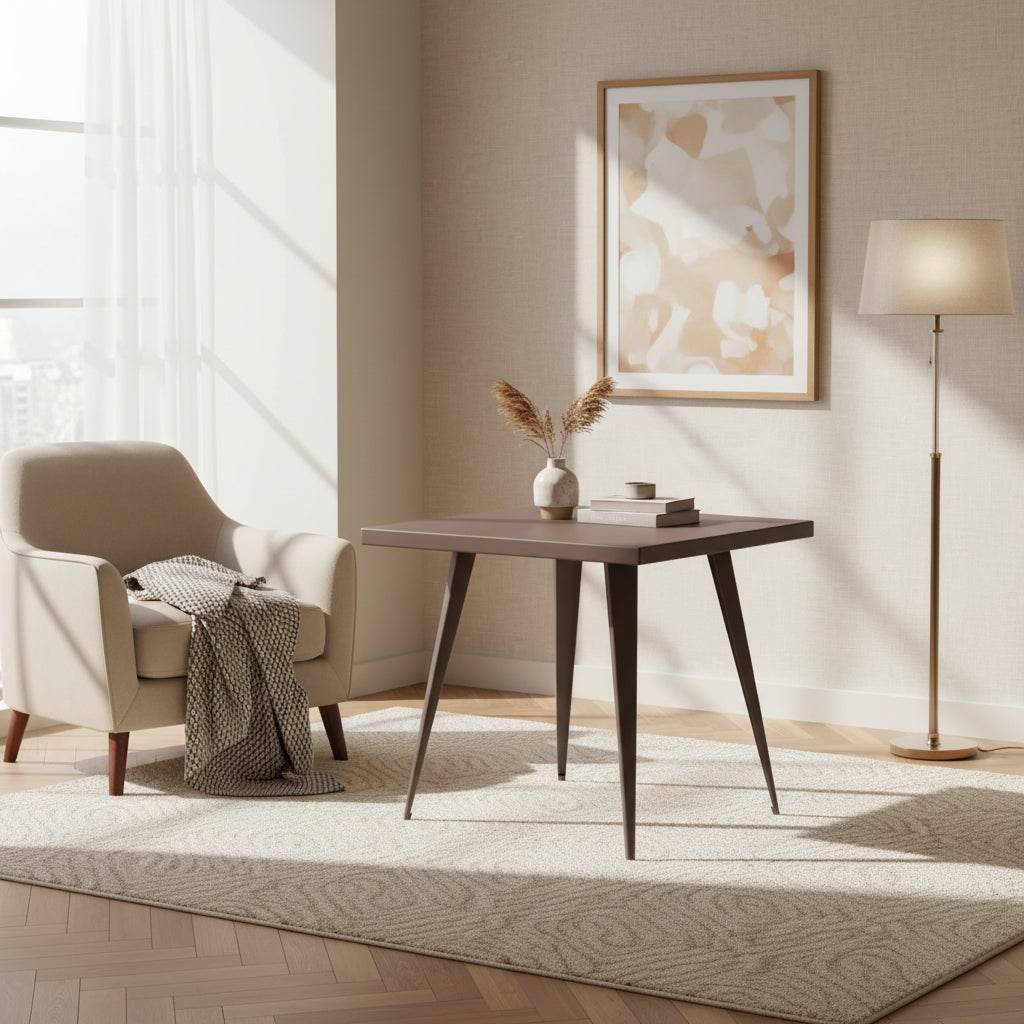 Carbon Loft Swan Industrial Square Metal Dining Table - N/A