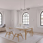 Table à manger en bois massif d'intérieur, style scandinave moderne