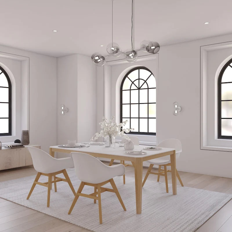 Table à manger en bois massif d'intérieur, style scandinave moderne