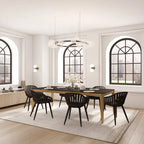 Table à manger en bois massif d'intérieur, style scandinave moderne