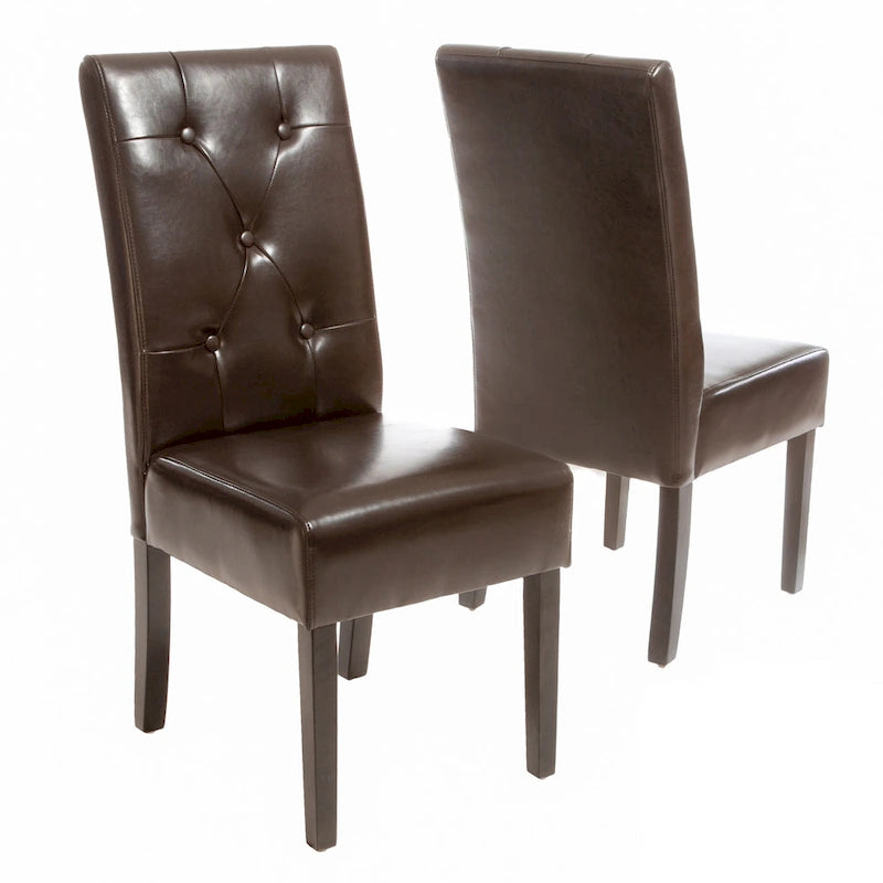 Chaise de salle à manger Taylor Brown en cuir reconstitué (Lot de 2) par Christopher Knight Home