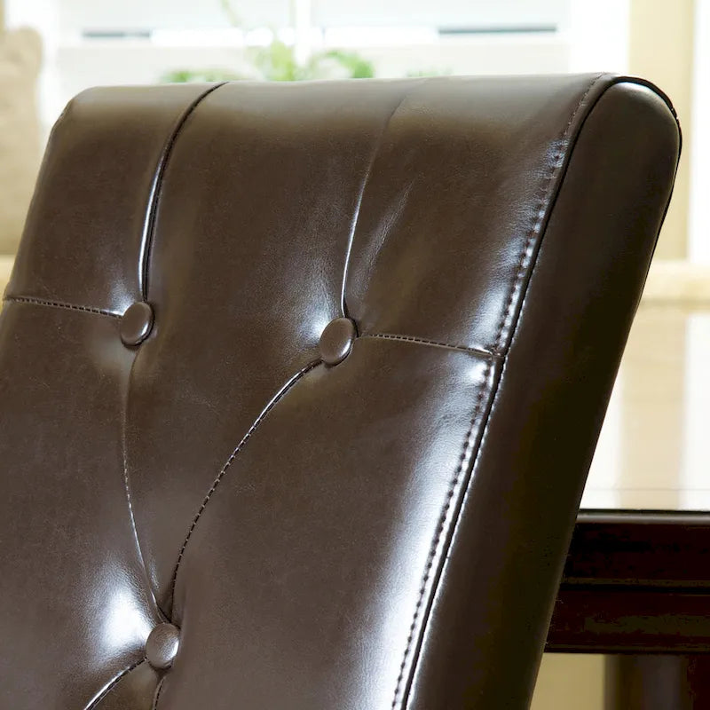 Chaise de salle à manger Taylor Brown en cuir reconstitué (Lot de 2) par Christopher Knight Home