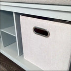 Banc d'entrée John Louis Home en bois massif avec 2 rangements à chaussures et 1 bac gris