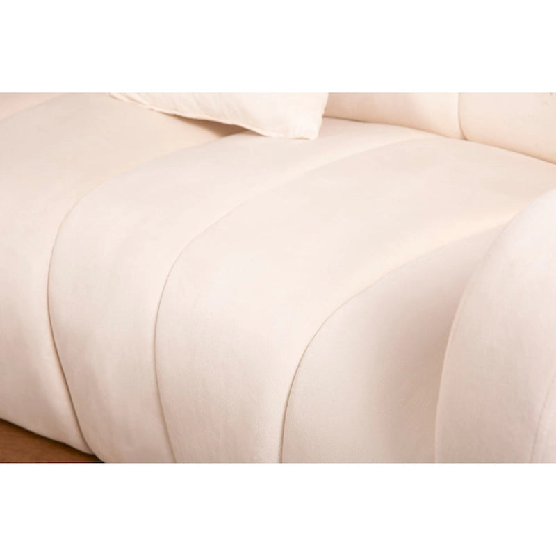 Canapé d'angle en velours 3 places, canapé modulable sans pieds, sectionnel d'angle, canapés ronds - 127