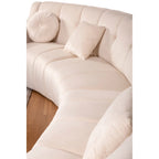 Canapé d'angle en velours 3 places, canapé modulable sans pieds, sectionnel d'angle, canapés ronds - 127