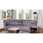 Canapé d'angle en velours 3 places, canapé modulable sans pieds, sectionnel d'angle, canapés ronds - 127