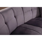 Canapé d'angle en velours 3 places, canapé modulable sans pieds, sectionnel d'angle, canapés ronds - 127