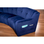 Canapé d'angle en velours 3 places, canapé modulable sans pieds, sectionnel d'angle, canapés ronds - 127