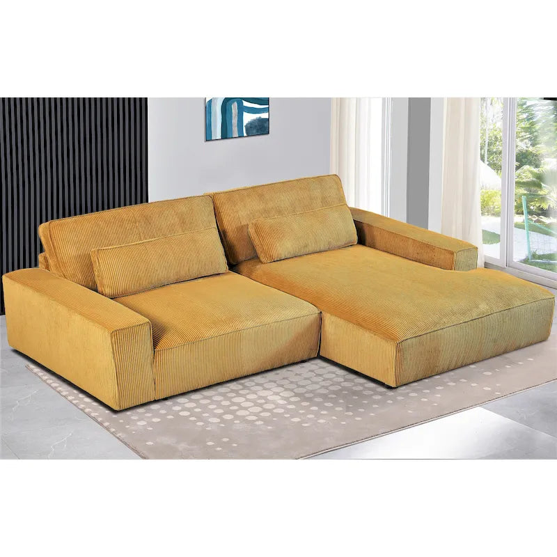 Canapé d'angle surdimensionné de 267 cm avec méridienne, en forme de L, pour salon