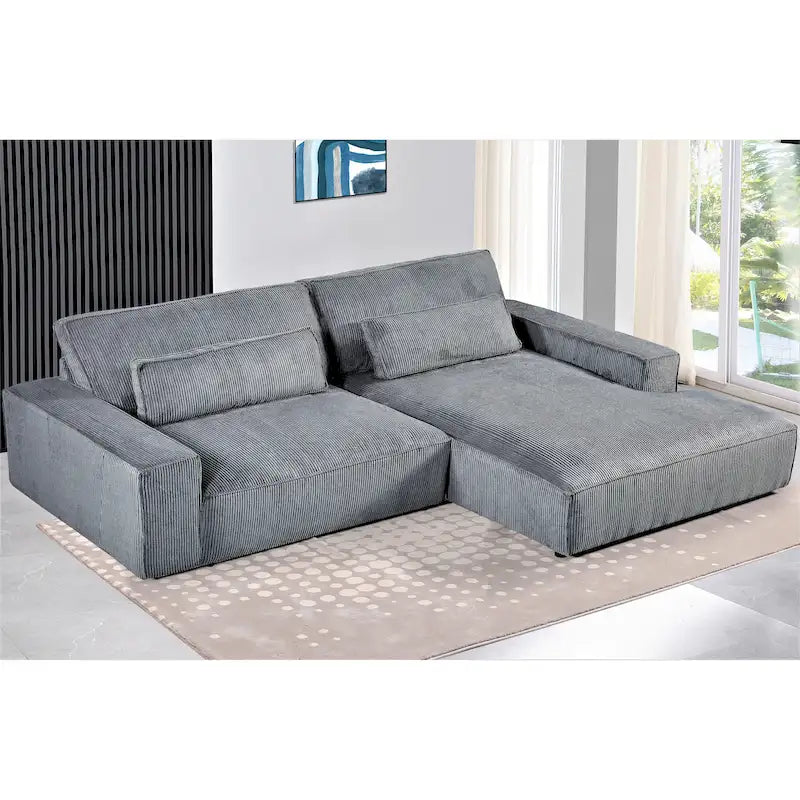 Canapé d'angle surdimensionné de 267 cm avec méridienne, en forme de L, pour salon