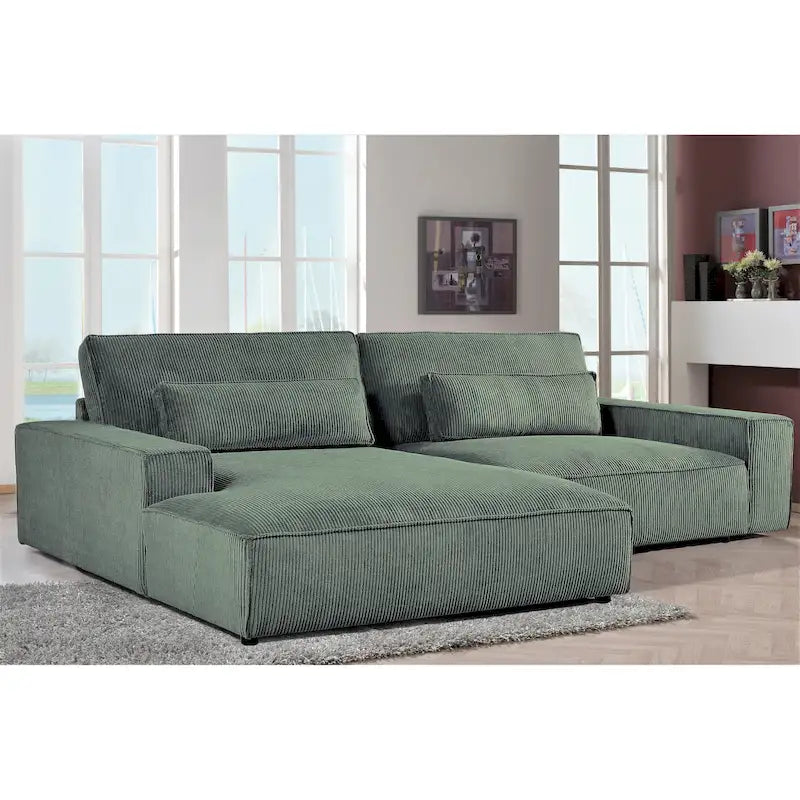 Canapé d'angle surdimensionné de 267 cm avec méridienne, en forme de L, pour salon
