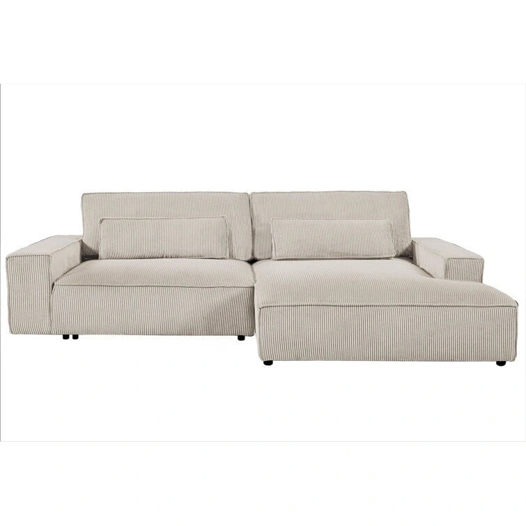 Canapé d'angle surdimensionné de 267 cm avec méridienne, en forme de L, pour salon