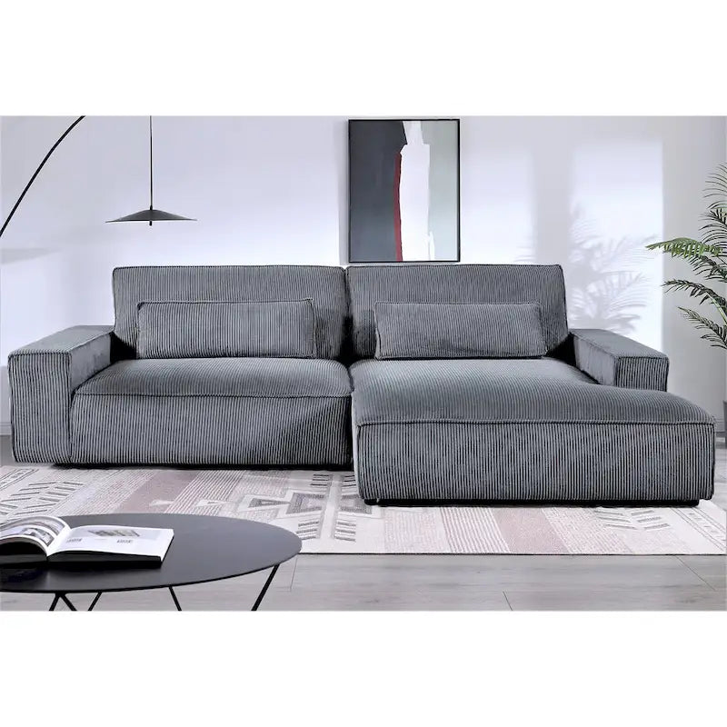 Canapé d'angle surdimensionné de 267 cm avec méridienne, en forme de L, pour salon