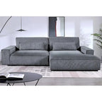 Canapé d'angle surdimensionné de 267 cm avec méridienne, en forme de L, pour salon