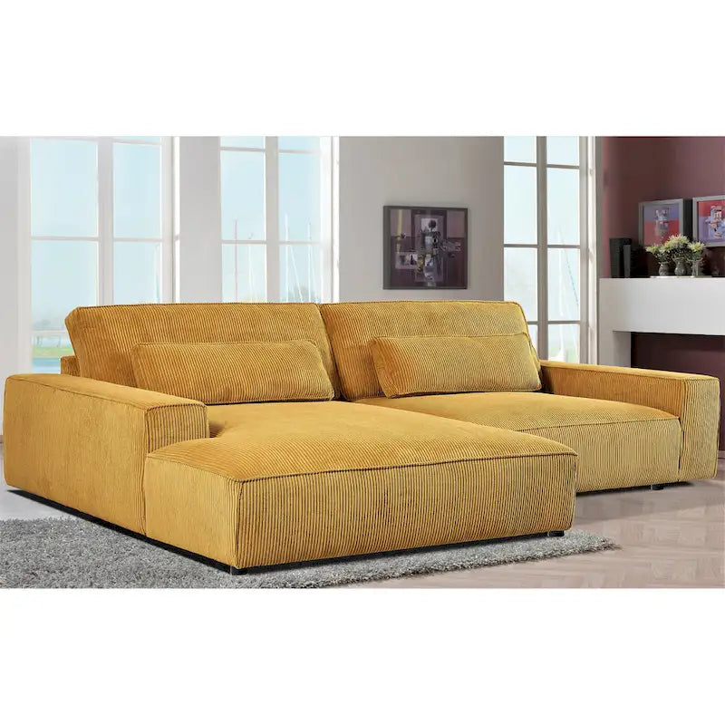 Canapé d'angle surdimensionné de 267 cm avec méridienne, en forme de L, pour salon