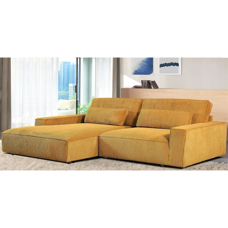 Canapé d'angle surdimensionné de 267 cm avec méridienne, en forme de L, pour salon
