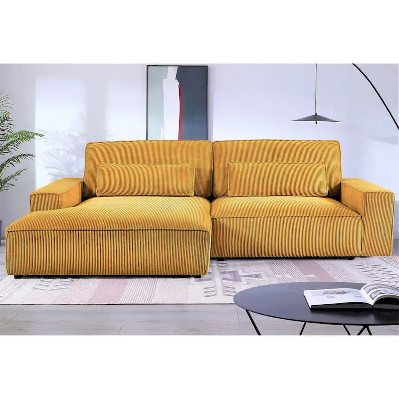 Canapé d'angle surdimensionné de 267 cm avec méridienne, en forme de L, pour salon