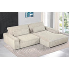 Canapé d'angle surdimensionné de 267 cm avec méridienne, en forme de L, pour salon