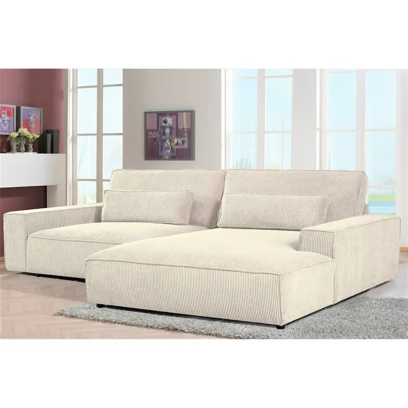 Canapé d'angle surdimensionné de 267 cm avec méridienne, en forme de L, pour salon