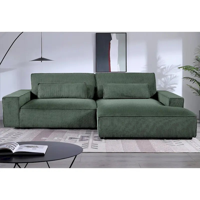 Canapé d'angle surdimensionné de 267 cm avec méridienne, en forme de L, pour salon