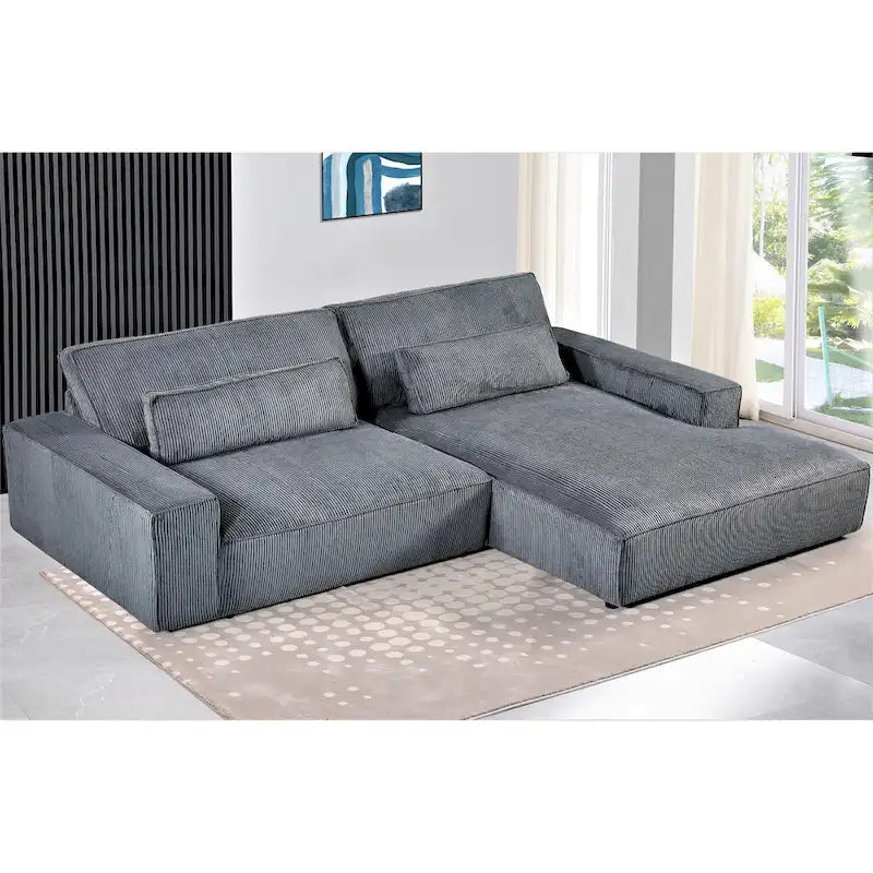Canapé d'angle surdimensionné de 267 cm avec méridienne, en forme de L, pour salon