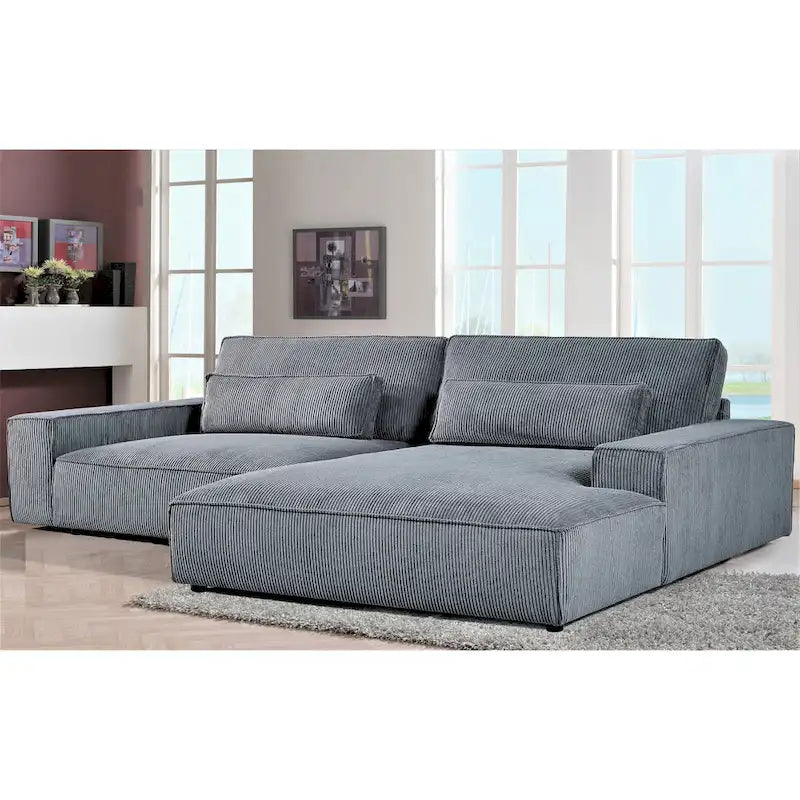 Canapé d'angle surdimensionné de 267 cm avec méridienne, en forme de L, pour salon