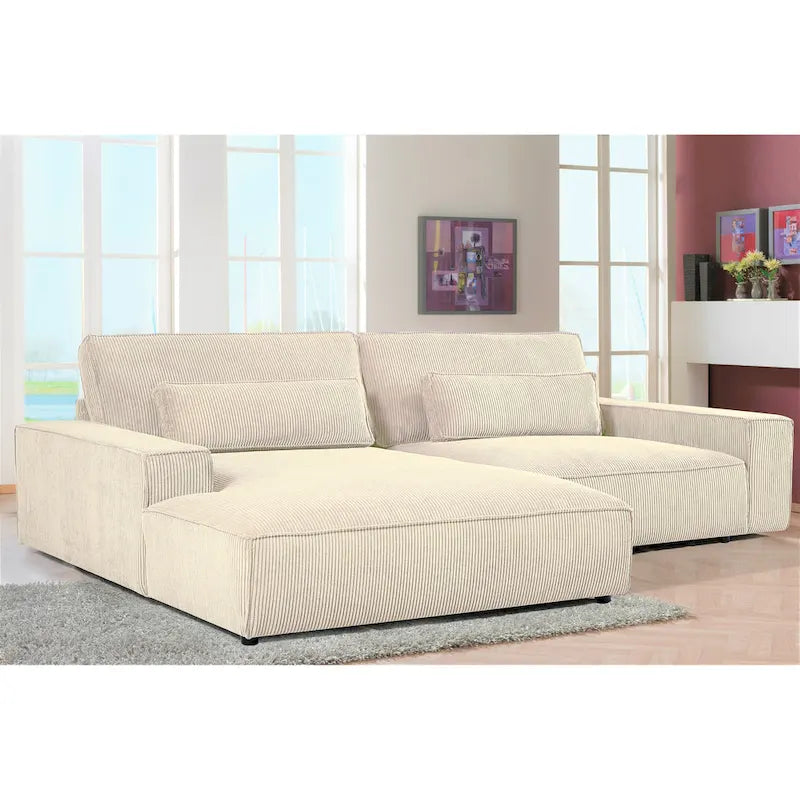 Canapé d'angle surdimensionné de 267 cm avec méridienne, en forme de L, pour salon