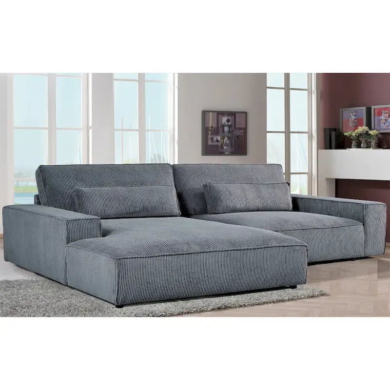 Canapé d'angle surdimensionné de 267 cm avec méridienne, en forme de L, pour salon