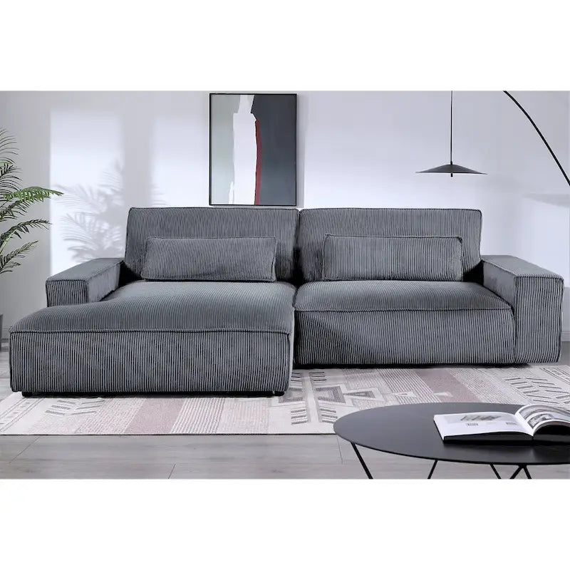 Canapé d'angle surdimensionné de 267 cm avec méridienne, en forme de L, pour salon