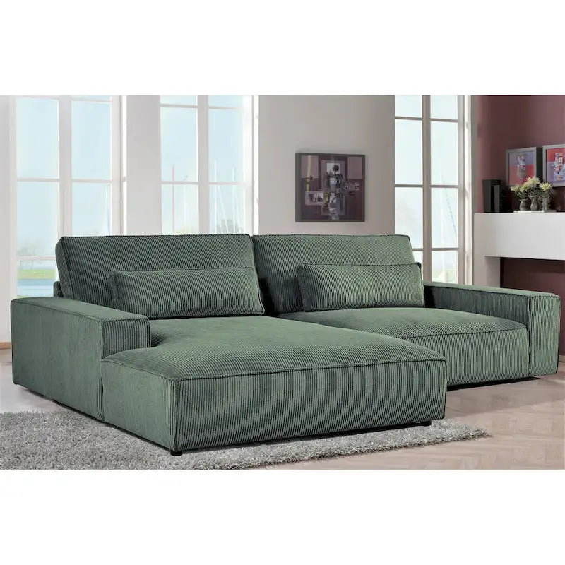 Canapé d'angle surdimensionné de 267 cm avec méridienne, en forme de L, pour salon