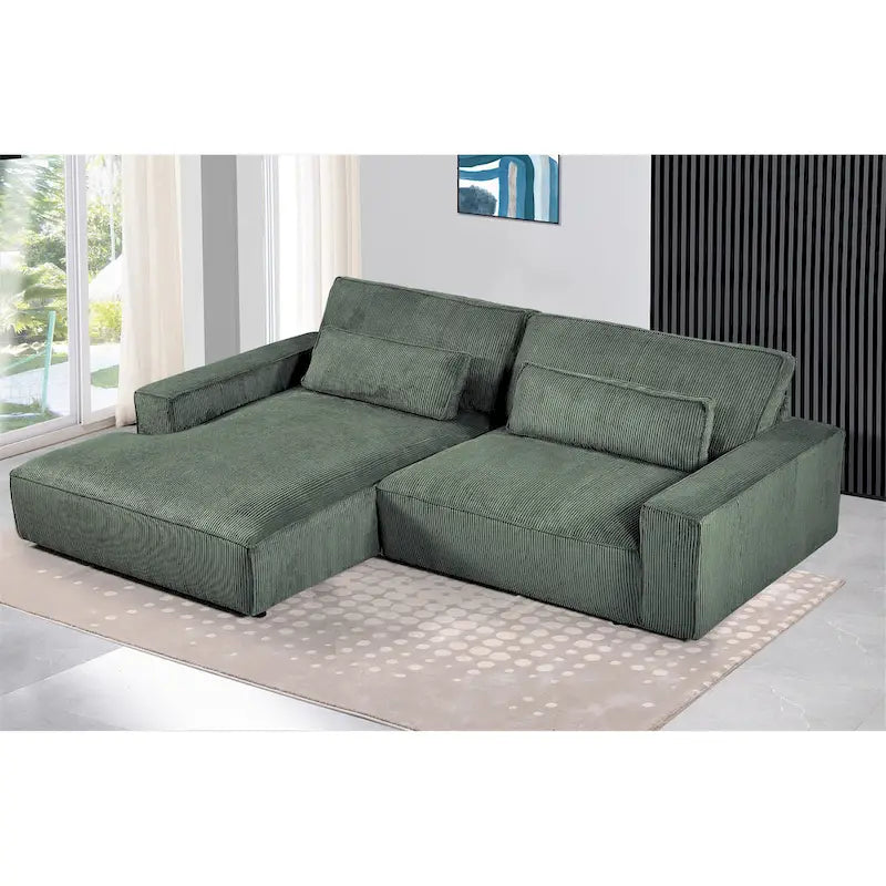 Canapé d'angle surdimensionné de 267 cm avec méridienne, en forme de L, pour salon