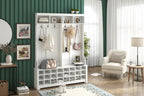 Merax Multiple Functions Hall Tree with Hooks, Shelves & 24 Shoe Cubbies
