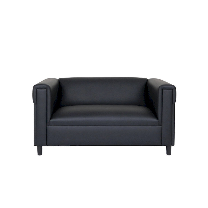 Canapé Causeuse Coast to Coast Sofas - Style Moderne du Milieu du Siècle - Similicuir - Cadre en Bois Massif - Rembourré
